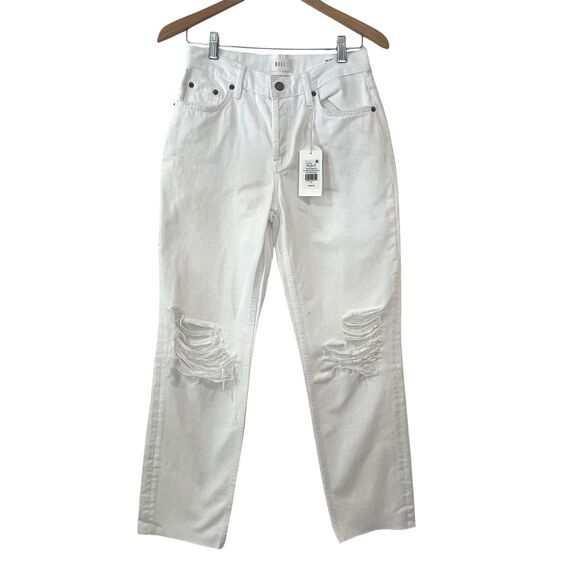 Rails White Denim Jeans Atwater Blanche Distressed Slouchy Straight Size 25 - Picture 2 of 11